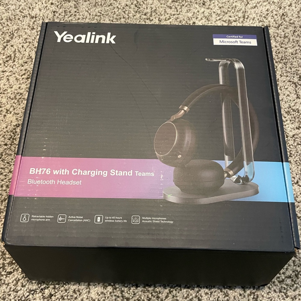 YEALINK BH76 w charging stand 
New in box - only took out to take pics